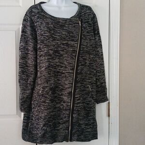 Ellos  black gray sweater tunic pocket dress Sz M NWOT